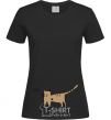 Women's T-shirt cat love black фото
