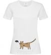 Women's T-shirt cat love White фото