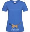 Women's T-shirt cat love royal-blue фото