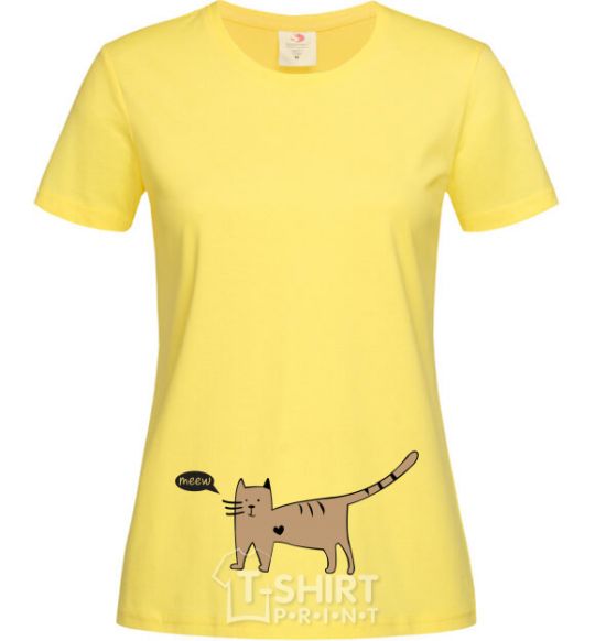 Women's T-shirt cat love cornsilk фото