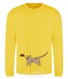 Sweatshirt cat love yellow фото