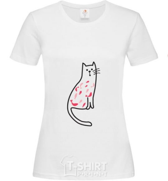 Women's T-shirt Lady cat White фото