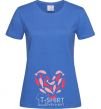 Women's T-shirt love fishes royal-blue фото