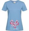 Women's T-shirt love fishes sky-blue фото