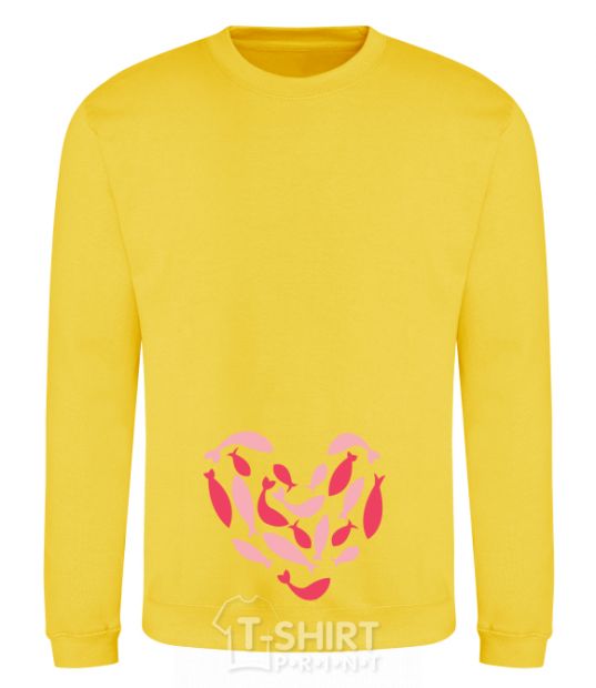 Sweatshirt love fishes yellow фото