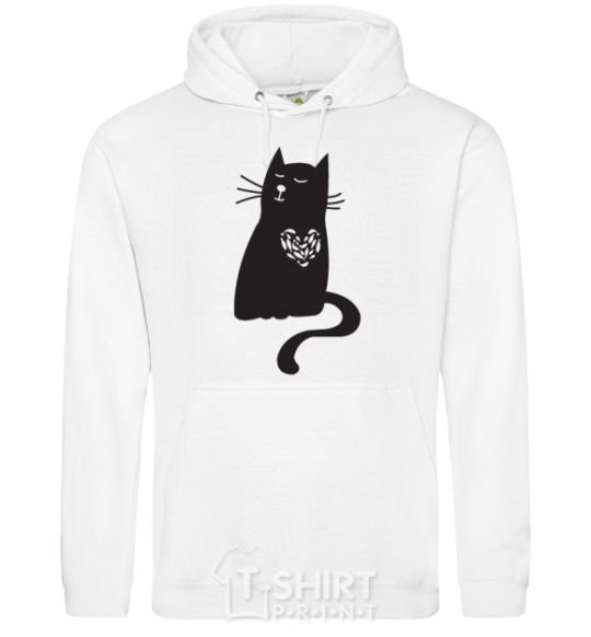 Men`s hoodie cat man White фото