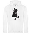 Men`s hoodie cat man White фото
