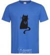 Men's T-Shirt cat man royal-blue фото