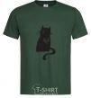 Мужская футболка cat man Темно-зеленый фото