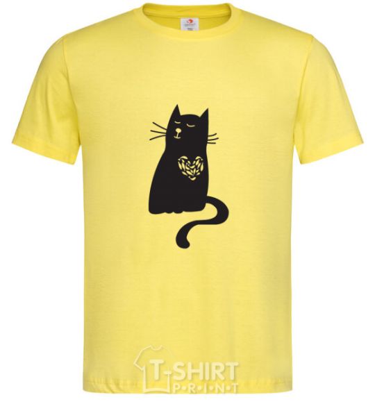 Men's T-Shirt cat man cornsilk фото