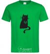 Мужская футболка cat man Зеленый фото