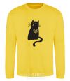 Sweatshirt cat man yellow фото