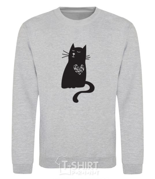 Sweatshirt cat man sport-grey фото