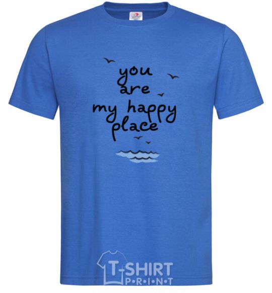 Мужская футболка happy place Ярко-синий фото
