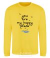 Sweatshirt happy place yellow фото