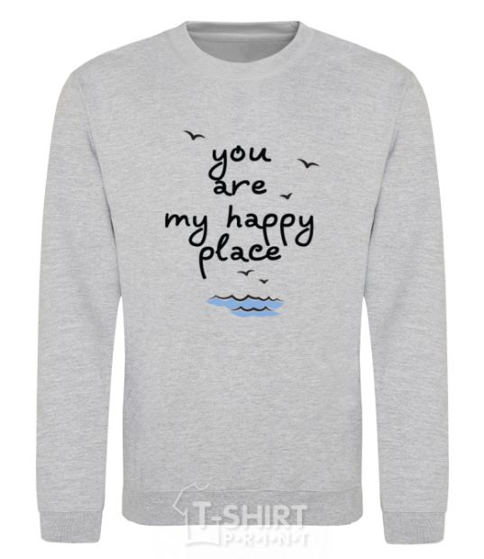 Sweatshirt happy place sport-grey фото