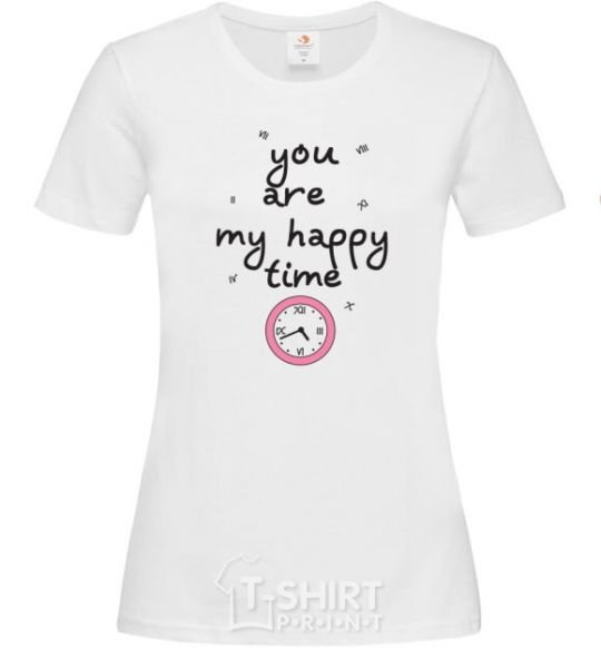 Women's T-shirt happy time White фото