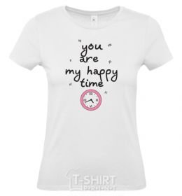 Women's T-shirt happy time White фото