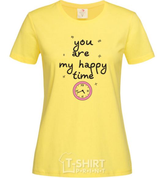 Women's T-shirt happy time cornsilk фото