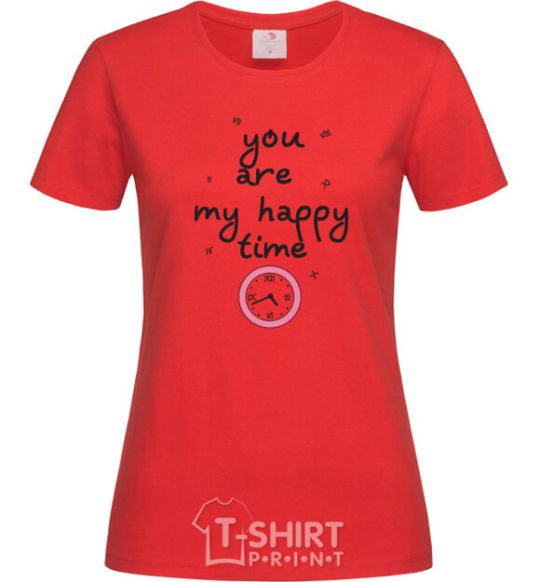 Women's T-shirt happy time red фото