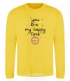 Sweatshirt happy time yellow фото