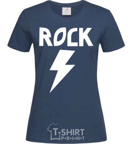 Women's T-shirt Rock flash navy-blue фото