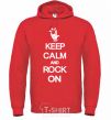 Men`s hoodie Keep calm and rock on bright-red фото