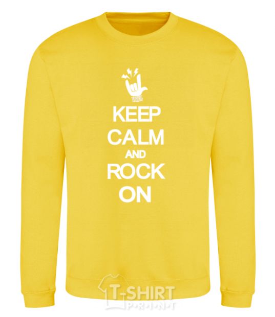 Sweatshirt Keep calm and rock on yellow фото