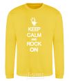 Sweatshirt Keep calm and rock on yellow фото