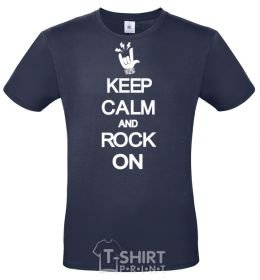 Men's T-Shirt Keep calm and use the force navy-blue фото