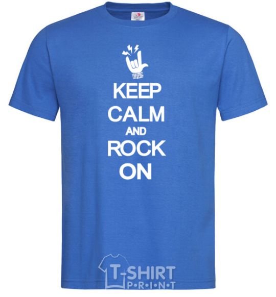 Men's T-Shirt Keep calm and rock on royal-blue фото