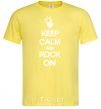 Мужская футболка Keep calm and rock on Лимонный фото