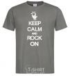 Мужская футболка Keep calm and rock on Графит фото