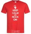 Men's T-Shirt Keep calm and rock on red фото
