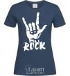 Женская футболка ROCK знак Темно-синий фото