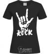 Женская футболка ROCK знак Черный фото