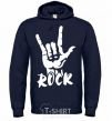 Men`s hoodie ROCK знак navy-blue фото