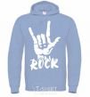 Men`s hoodie ROCK знак sky-blue фото