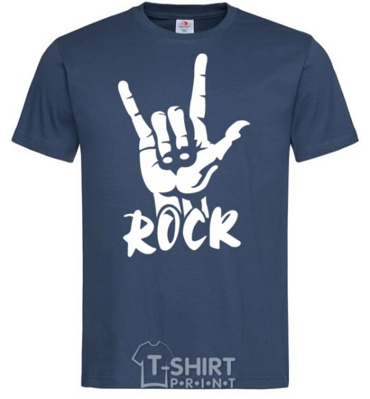 Men's T-Shirt ROCK знак navy-blue фото