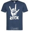 Men's T-Shirt ROCK знак navy-blue фото