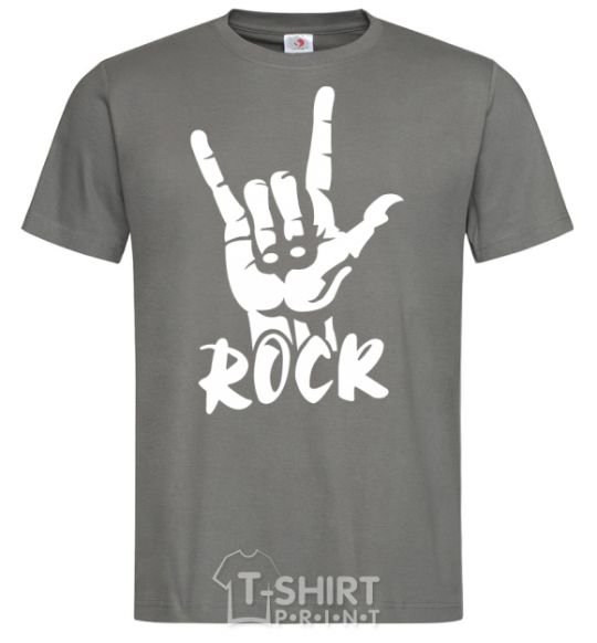 Men's T-Shirt ROCK знак dark-grey фото