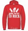 Men`s hoodie Never too old to rock Simpsons Homer bright-red фото