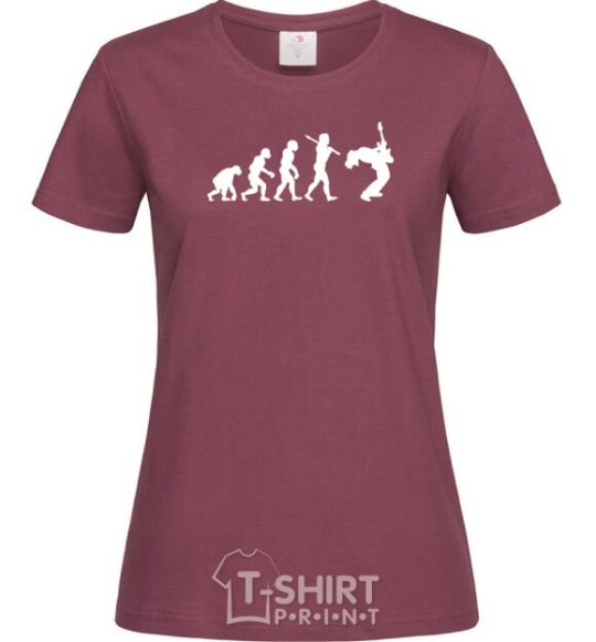 Women's T-shirt Evolution Rock burgundy фото