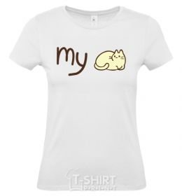 Women's T-shirt Cat girl love White фото