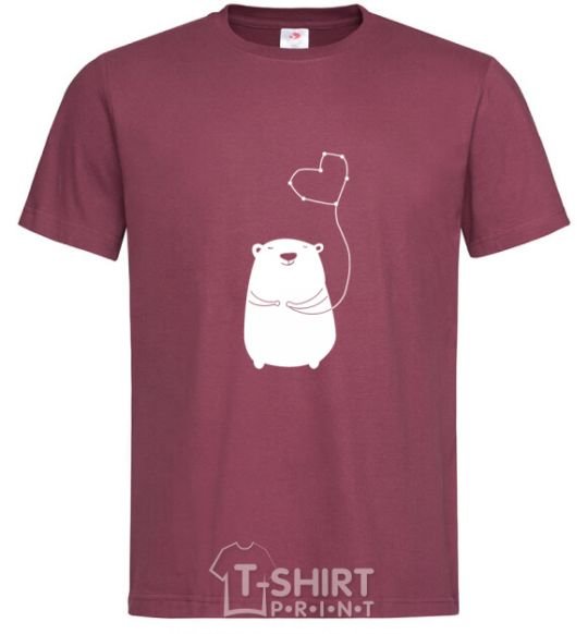 Men's T-Shirt my bear burgundy фото