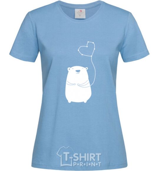 Women's T-shirt my bear sky-blue фото