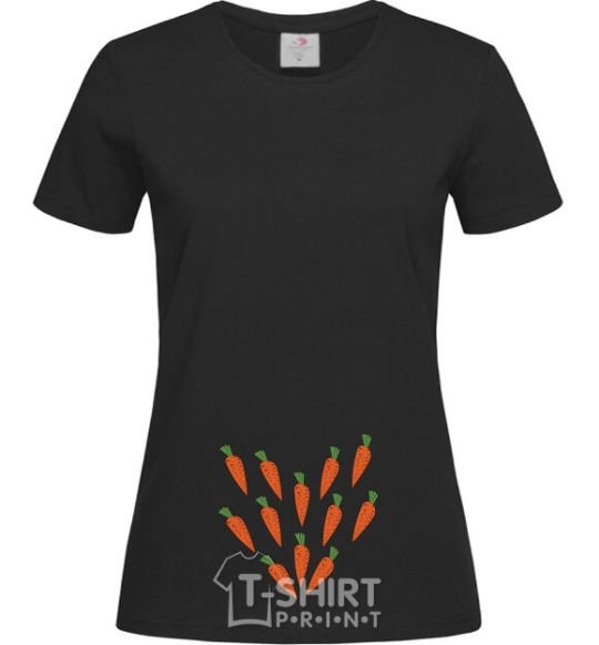 Women's T-shirt Love carrots carrots black фото