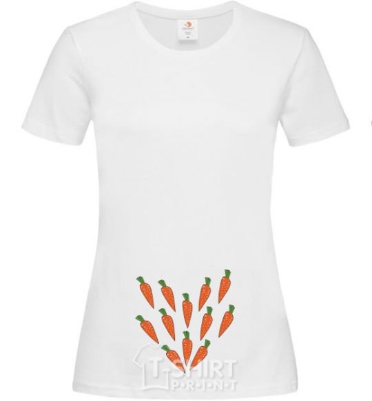 Women's T-shirt Love carrots carrots White фото