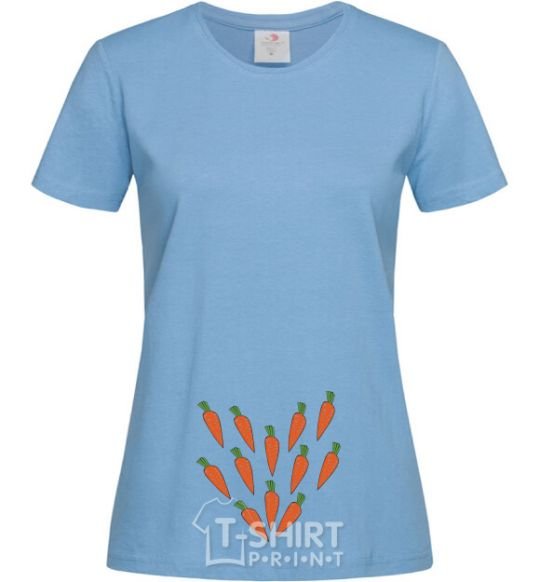 Women's T-shirt Love carrots carrots sky-blue фото