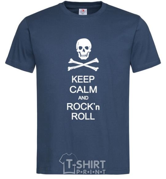 Men's T-Shirt keep calm and R'nR navy-blue фото